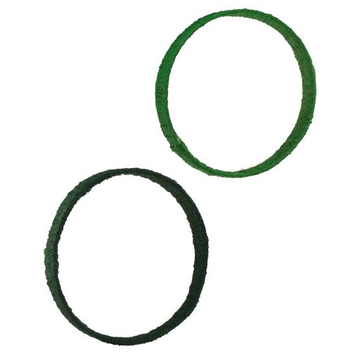 položky Ozdobný prsten jutová ozdobná smyčka zelená tmavě zelená 4cm Ø30cm 2ks
