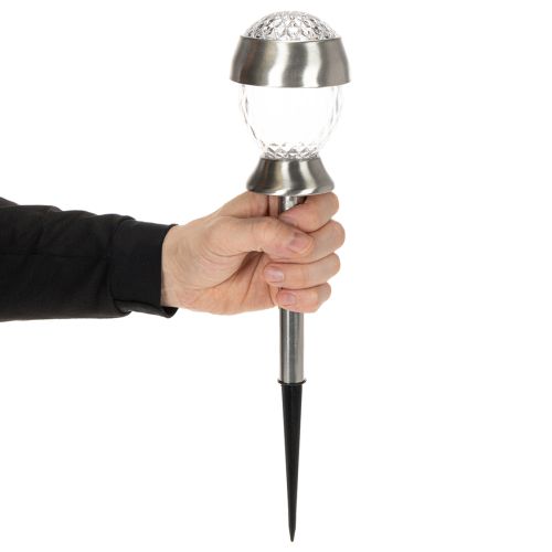 položky Solární zahradní světla, kulatá světla s hrotem do země, 36 cm, 4 kusy