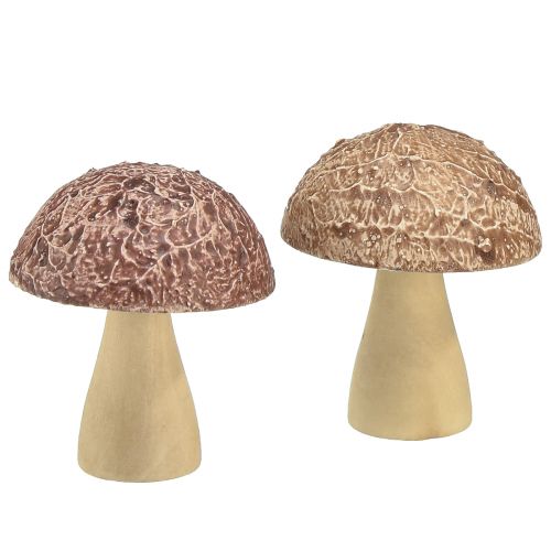 Dřevěné houby dekorační houby stolní dekorace podzimní hnědá přírodní 5×6cm 8ks
