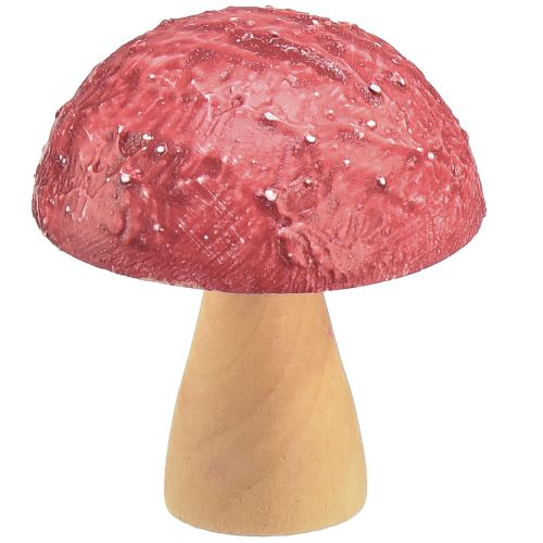 Dřevěné houby dekorační houby stolní dekorace podzimní červená přírodní 5×6cm 9ks