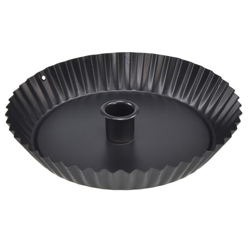Floristik24 Originální kovový svícen ve tvaru dortu - černý, Ø 18 cm 4 kusy - stylová dekorace na stůl