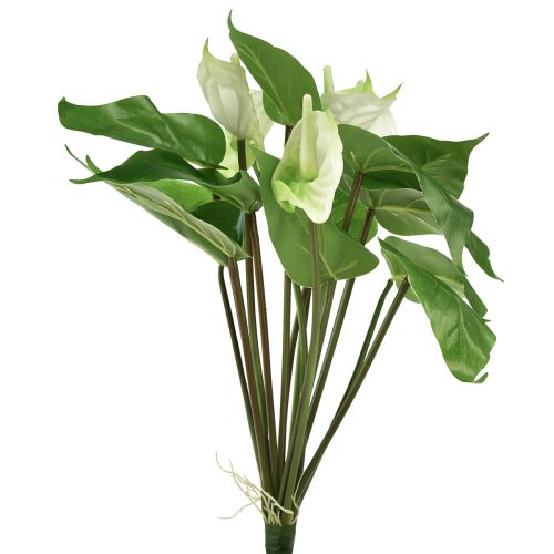 položky Umělé květiny, květ plameňáka, umělá anthurium bílá 36cm