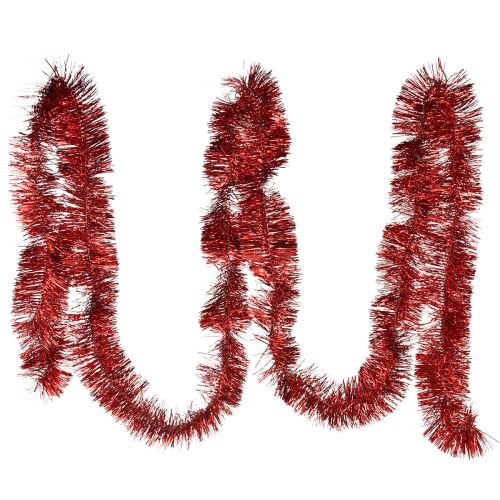 Slavnostní červená pozlátková girlanda 270 cm - lesklá a zářivá, ideální pro vánoční a sváteční dekorace
