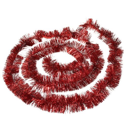 položky Slavnostní červená pozlátková girlanda 270 cm - lesklá a zářivá, ideální pro vánoční a sváteční dekorace