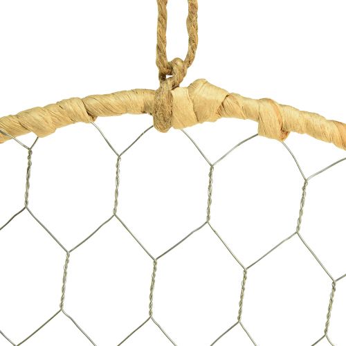 položky Kovový ozdobný kroužek na zavěšení Raffia Silver Natural Ø28cm 4 ks