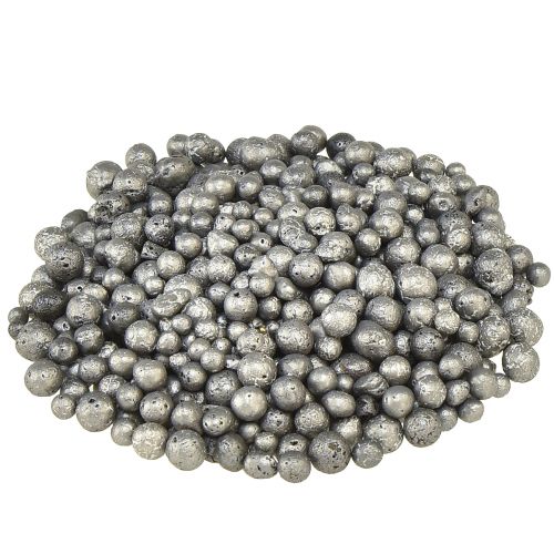 Floristik24 Metalické ozdobné korálky antracitové ozdobné granule kulaté 4-8mm 1l