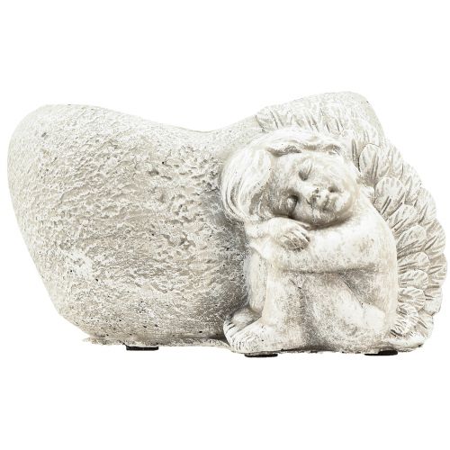 položky Mini miska na rostliny hrob anděl anděl šedé rostlinné srdce 16×12cm V9,5cm