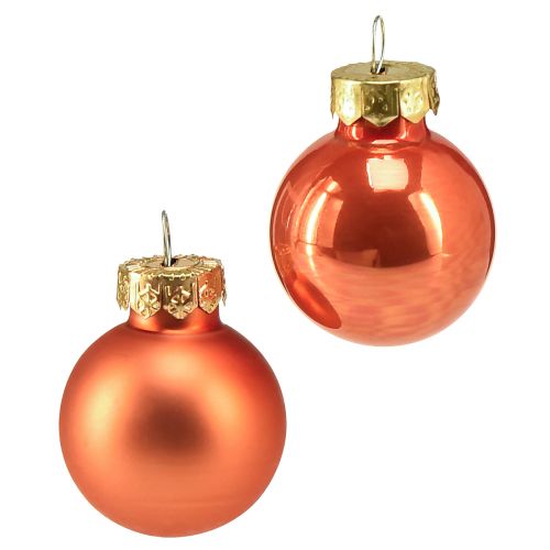 Mini vánoční koule skleněné oranžové dýně Ø2,5cm 22ks