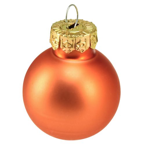 položky Mini vánoční koule skleněné oranžové dýně Ø2,5cm 22ks