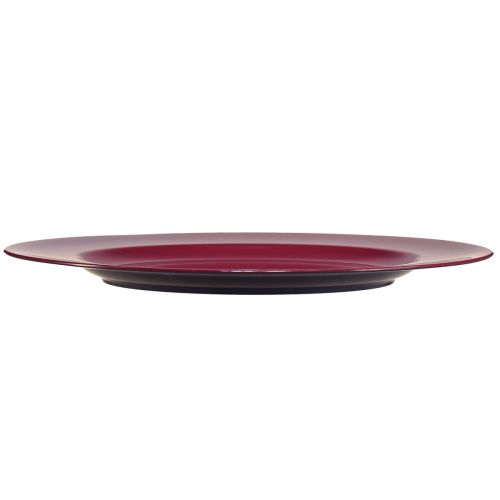 položky Všestranné tmavě červené plastové talíře – 28 cm, ideální pro dekoraci a venkovní použití – 4 kusy
