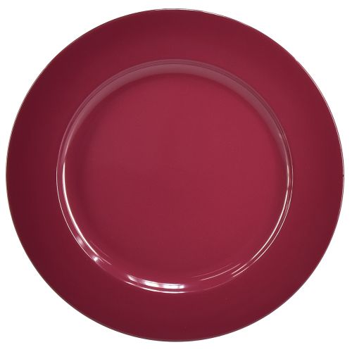 Všestranné tmavě červené plastové talíře – 28 cm, ideální pro dekoraci a venkovní použití – 4 kusy