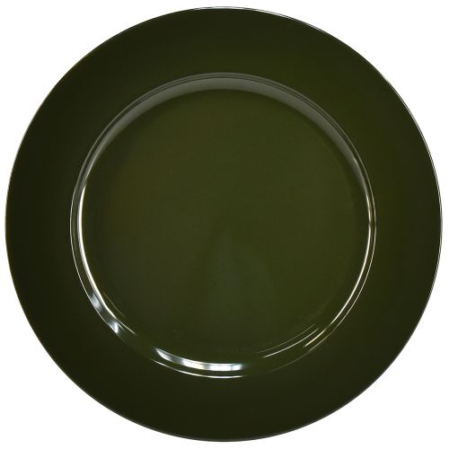 Elegantní tmavě zelený plastový talíř - 28cm - Ideální pro stylové stolní aranžmá a dekorace