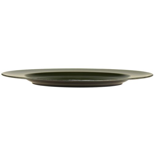 položky Elegantní tmavě zelený plastový talíř - 28cm - Ideální pro stylové stolní aranžmá a dekorace
