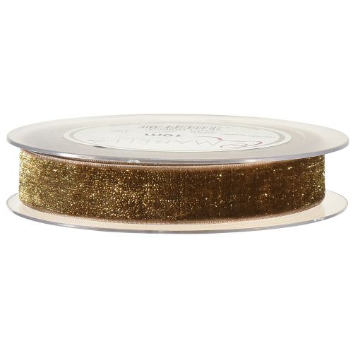 položky Sametová stuha Glitter Brown Gold – okouzlující vánoční stuha 20mm 10m