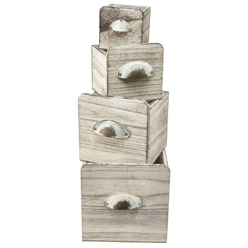 Dřevěné zásuvkové boxy s rukojetí Sada 4 kusů - Stylové a funkční řešení úložného prostoru