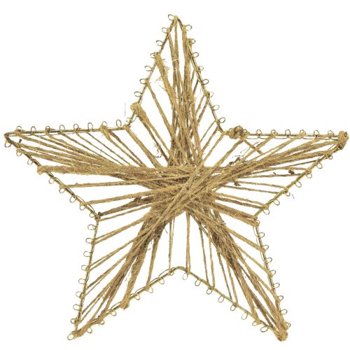 položky Hvězda zabalená v jutě Vánoční dekorace rustikální 20cm 4ks