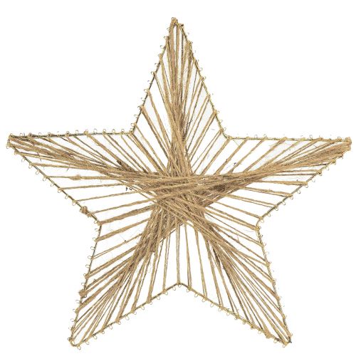 položky Hvězdná juta přírodní rustikální vánoční hvězda 30cm 4ks