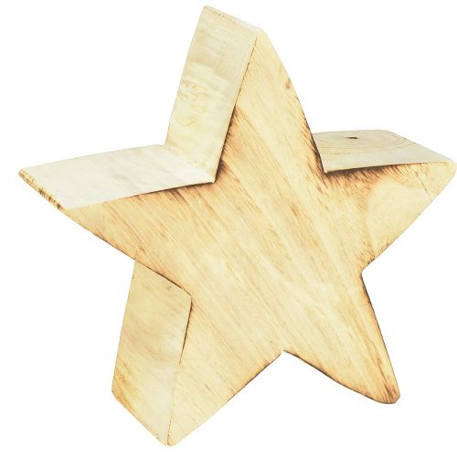 Rustikální dekorativní hvězda ze dřeva - přírodní vzhled dřeva, 20x7 cm - všestranná dekorace do pokoje