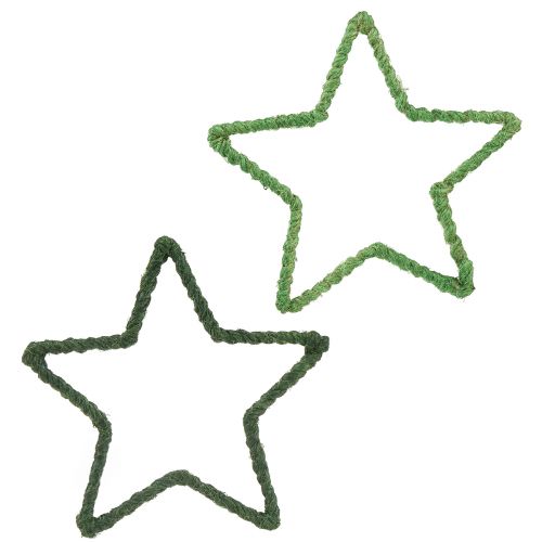 Hvězdičky jutové na vánoční dekoraci vánoční hvězda zelená 15cm 8ks