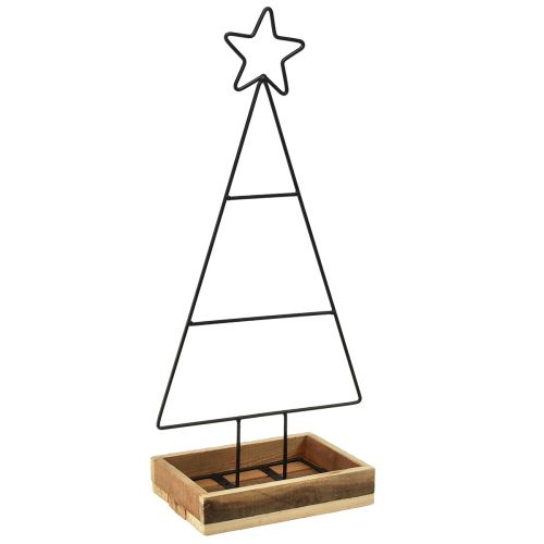položky Kovový vánoční stromeček s hvězdou a podnosem – 25x18x66 cm – Moderní sváteční dekorace