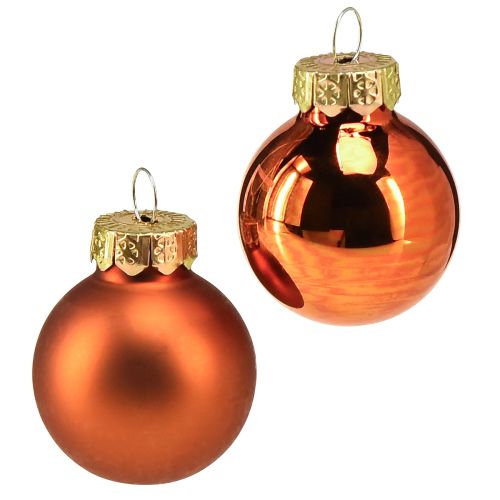 Vánoční koule oranžové mini skleněné koule Ø2,5cm 22ks