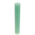 Floristik24 Zelené svíčky, velké, stálobarevné svíčky, 50x300mm, 4 kusy