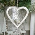 Floristik24 Stojan na čajovou svíčku v srdci, dekorace na svíčku k zavěšení, svatba, adventní dekorace z kovu stříbro V17,5cm