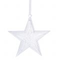 Floristik24 Hvězda na zavěšení plastové čiré ozdoby na vánoční stromeček 12cm 6ks