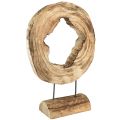 Floristik24 Rustikální dřevěný prsten na stojánku - Přírodní kresba dřeva, 54 cm - Jedinečná socha pro stylové bydlení