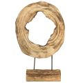 Floristik24 Rustikální dřevěný prsten na stojánku - Přírodní kresba dřeva, 54 cm - Jedinečná socha pro stylové bydlení