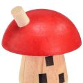 Floristik24 Dekorativní houby dřevěný domeček červená oranžová dřevěná dekorace 6×5cm 6ks