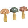 Floristik24 Dřevěné houby dekorativní houby podzimní dekorace dřevo asort 11×7,5cm 3ks