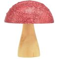 Floristik24 Dřevěné houby dekorační houby stolní dekorace podzimní červená přírodní 5×6cm 9ks
