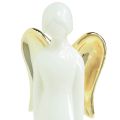 Floristik24 Figurky andělů keramický anděl bílé zlato 6cmx5cmx15cm 2ks