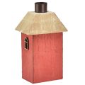 Floristik24 Svícen domeček ze dřeva červený tyčový svícen H14,5cm 2ks
