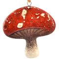 Floristik24 Okouzlující červené houbové přívěsky s jutovým provázkem - 3 cm, sada 6 kusů - perfektní podzimní a vánoční dekorace
