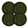 Floristik24 Elegantní tmavě zelený plastový talíř - 28cm - Ideální pro stylové stolní aranžmá a dekorace