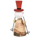Floristik24 Sněhulák ze dřeva dekorativní figurka s kloboukem červená přírodní V20,5cm