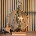 Floristik24 Kovový vánoční stromeček s hvězdou a podnosem – 25x18x66 cm – Moderní sváteční dekorace